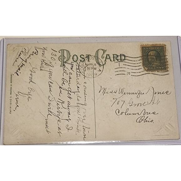 Lot Of Four Vintage Antique Embossed Postcards Flowers - Picture 7 of 9